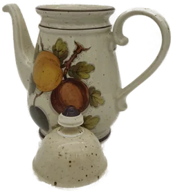 Winterling Kaffeekanne Karina beige mit Obstmotiv Vintage - Bild 3