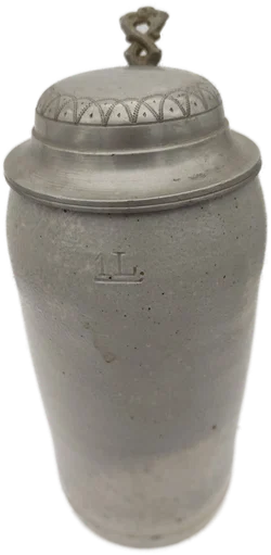 Bierkrug Steinzeug mit Geprägter Zinndeckel  1 L | Mit Charakterspur – Vorschau 8