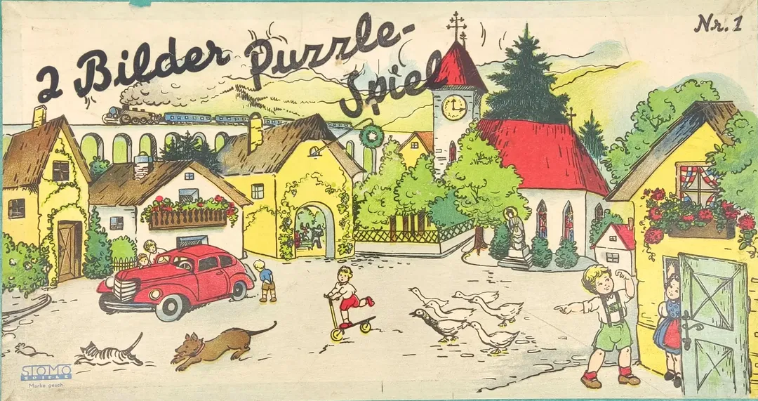 2 Bilder Puzzle-Spiel - Vintage Gesellschaftsspiel - Stomo - Bild 4