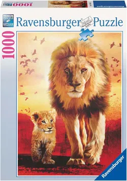 Ravensburger Puzzle „Löwe mit Jungem“ – 1000 Teile, Premium Softclick Technology, originalverschweißt - Bild 1
