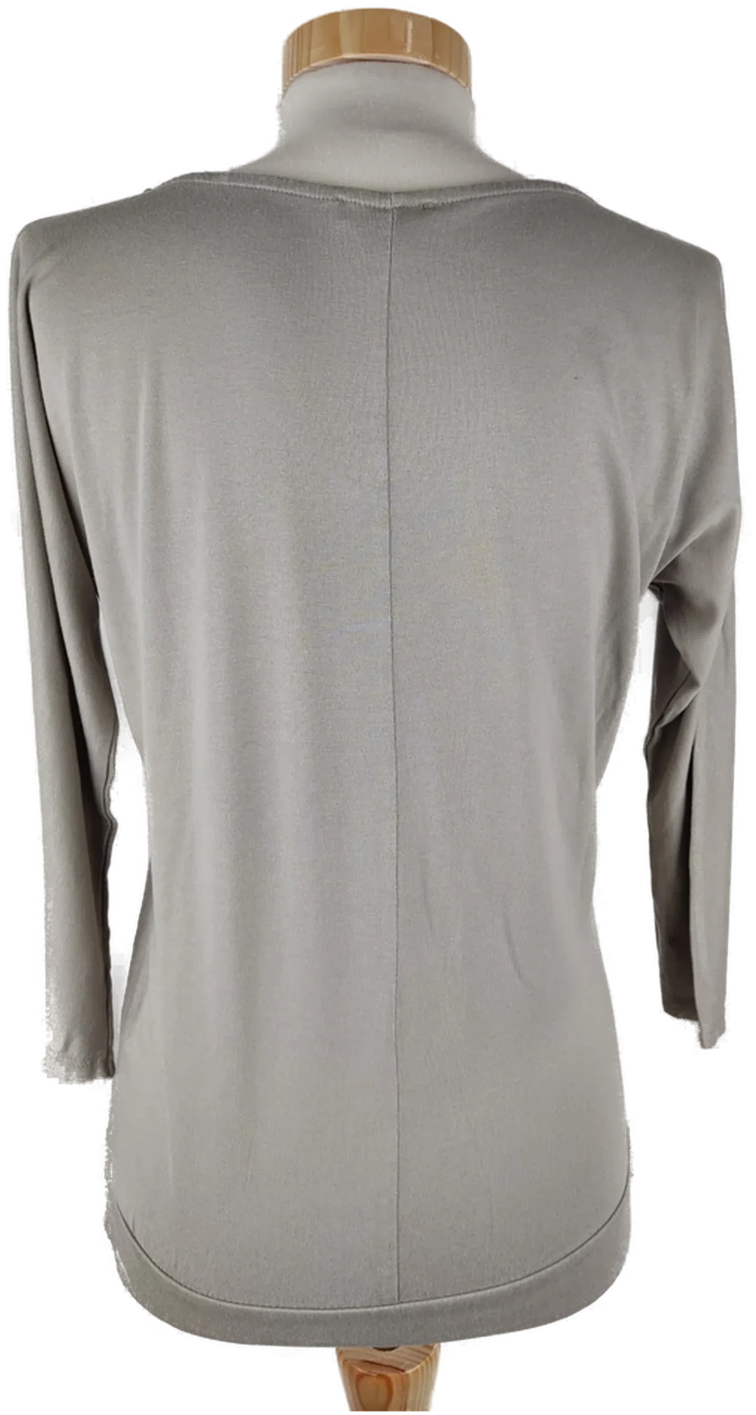 T-Shirt "Grain de Malice", dreiviertelarm mit V-Ausschnitt, grau, Größe XS – Bild 3