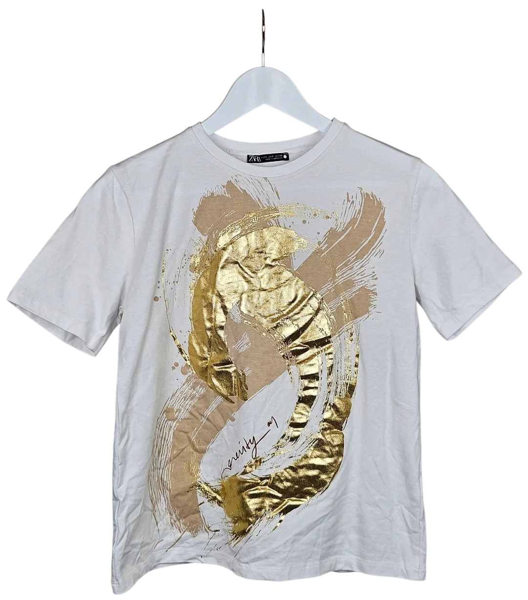 ZARA Damen T-Shirt, weiß - Größe S - Bild 4
