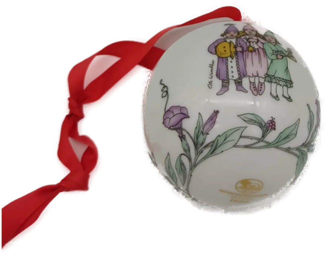 Hutschenreuther Weihnachtskugel 1990 aus Porzellan mit Originalverpackung,  - Bild 4