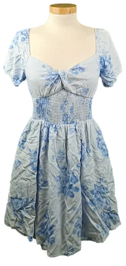 Hollister Damen Minikleid mit Blumenmuster blau Gr. S - Bild 1