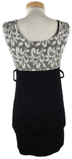 Damen Minikleid Schwarz, ärmellos mit gemustertem Oberteil (ohne Gürtel), Gr. M - Bild 2