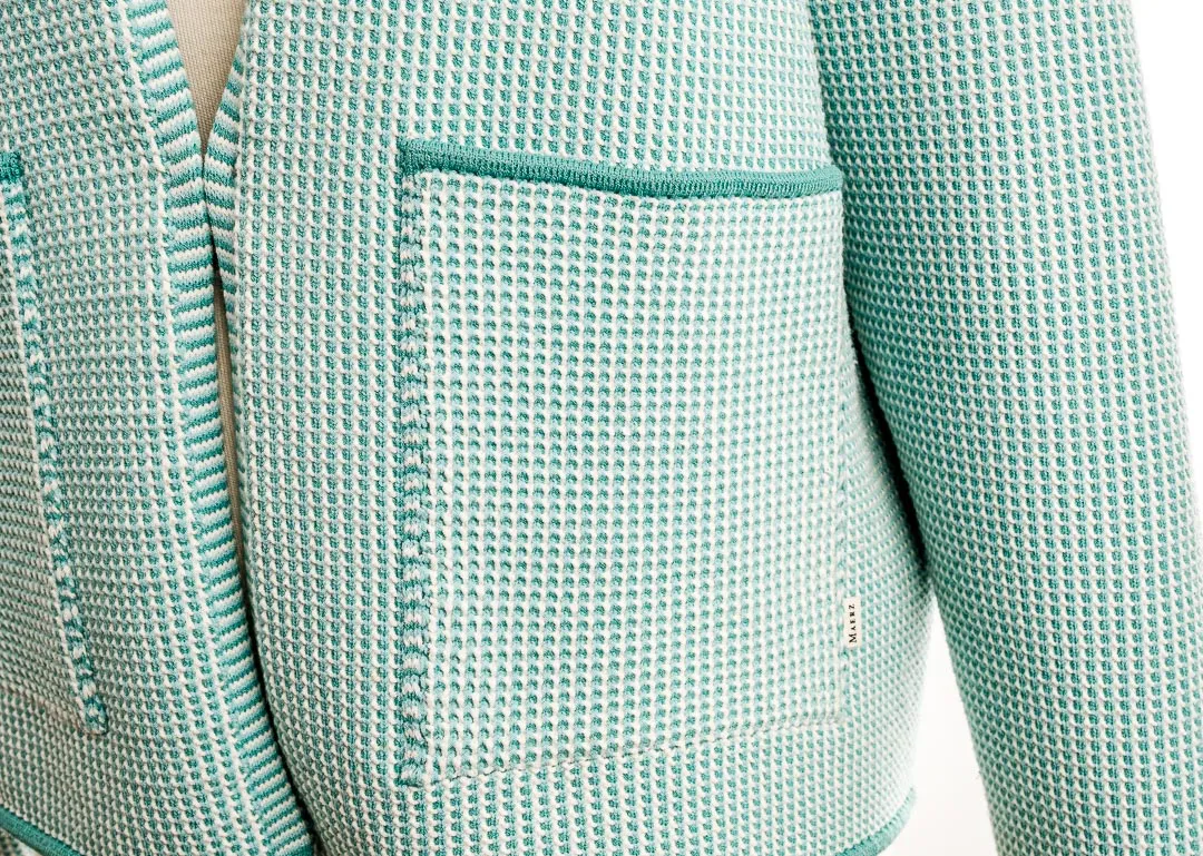 MAERZ Muenchen Strickjäckchen Gr. 36 türkis / weiß – Bild 3