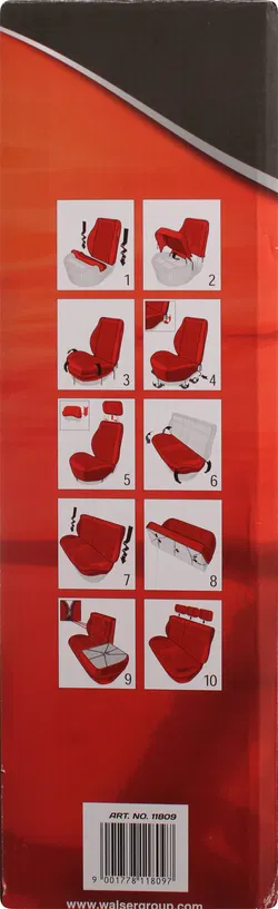Walser Autositzbezug Komplett-Set „Hastings“ – Schwarz/Rot – Basic Serie, Art. 11809 - Bild 3