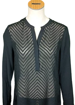 Calvin Klein Damenbluse schwarz/transparent schwarz Gr. M – Vorschau 1