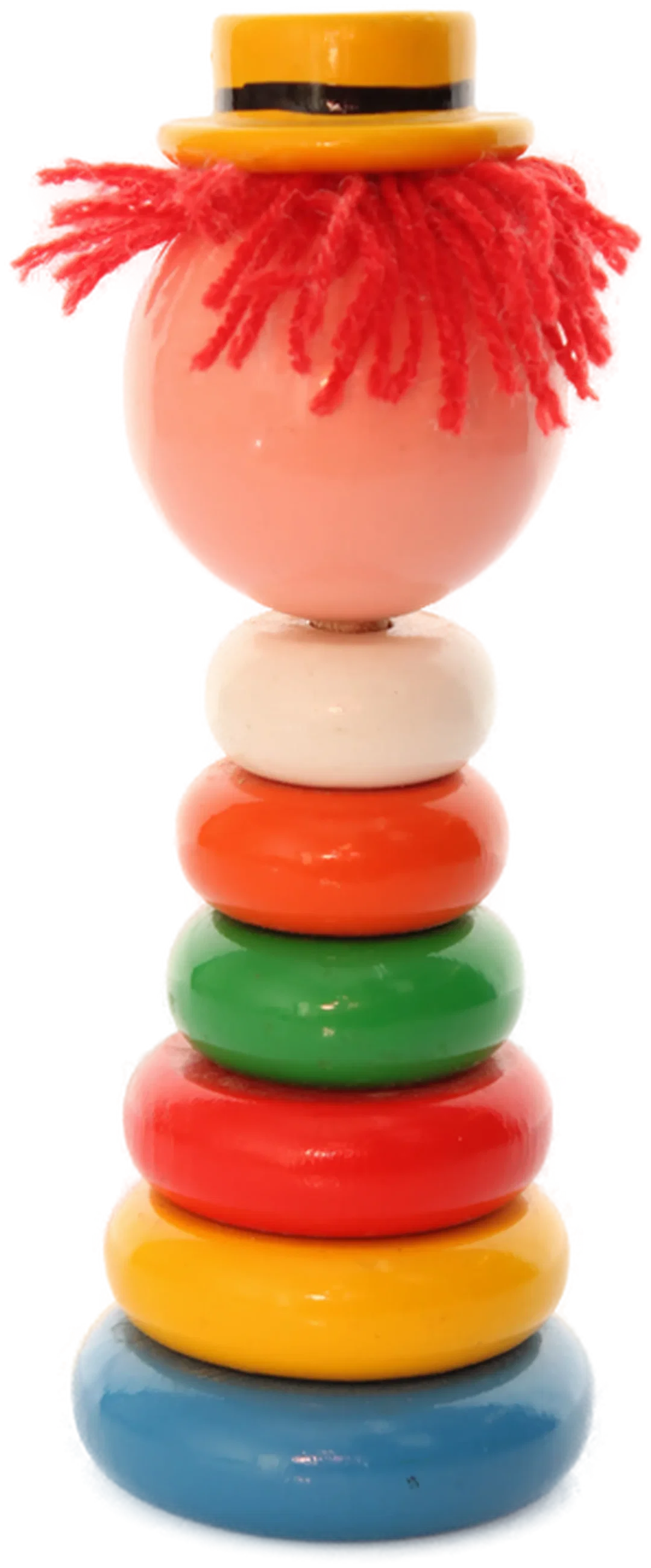 Bunter Holz Clown – Vintage Steckspielzeug für Kinder – Bild 2