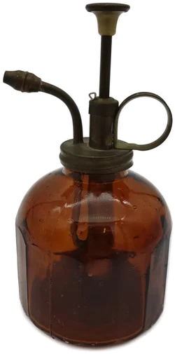 Ölpumpflasche Glas braun, Höhe: ca. 14 cm Retro - Bild 3