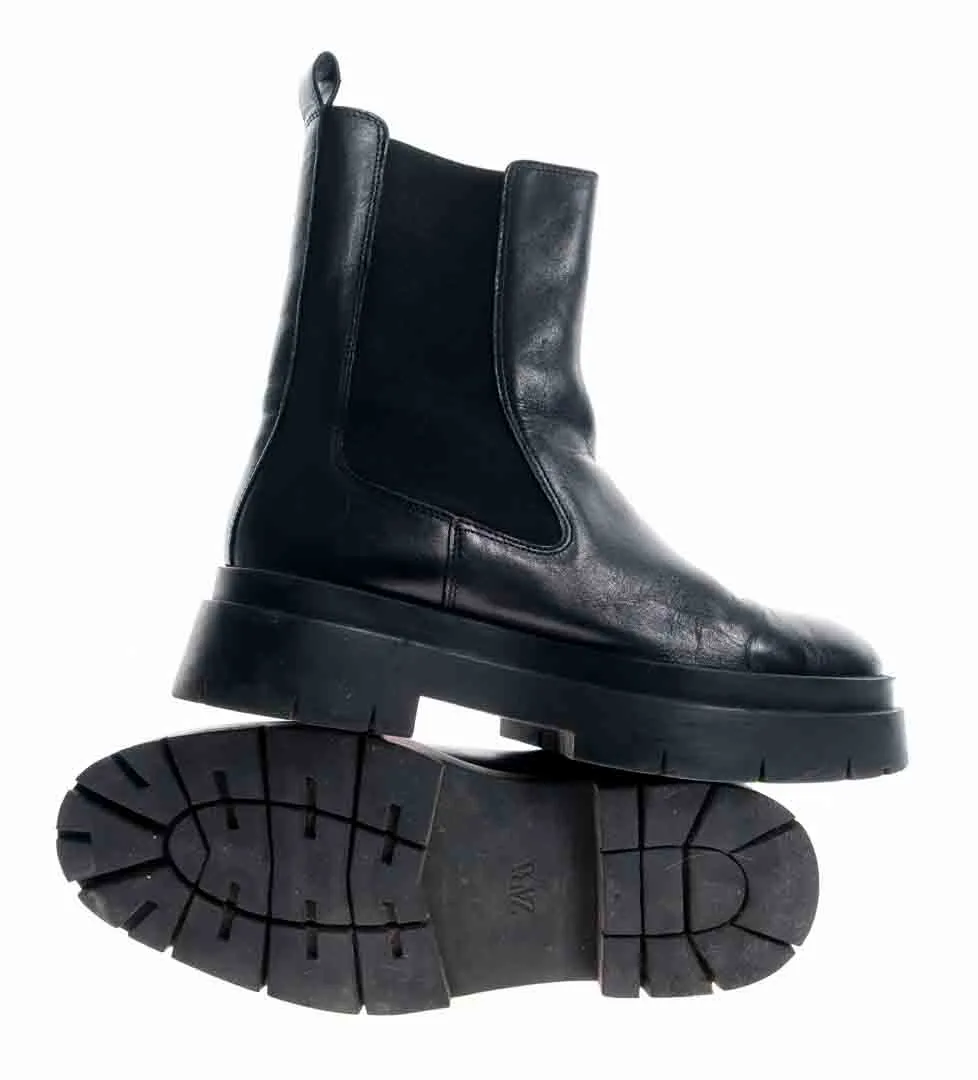  ZARA Plateaustiefeletten für Damen in schwarz, Größe 39 – Bild 2