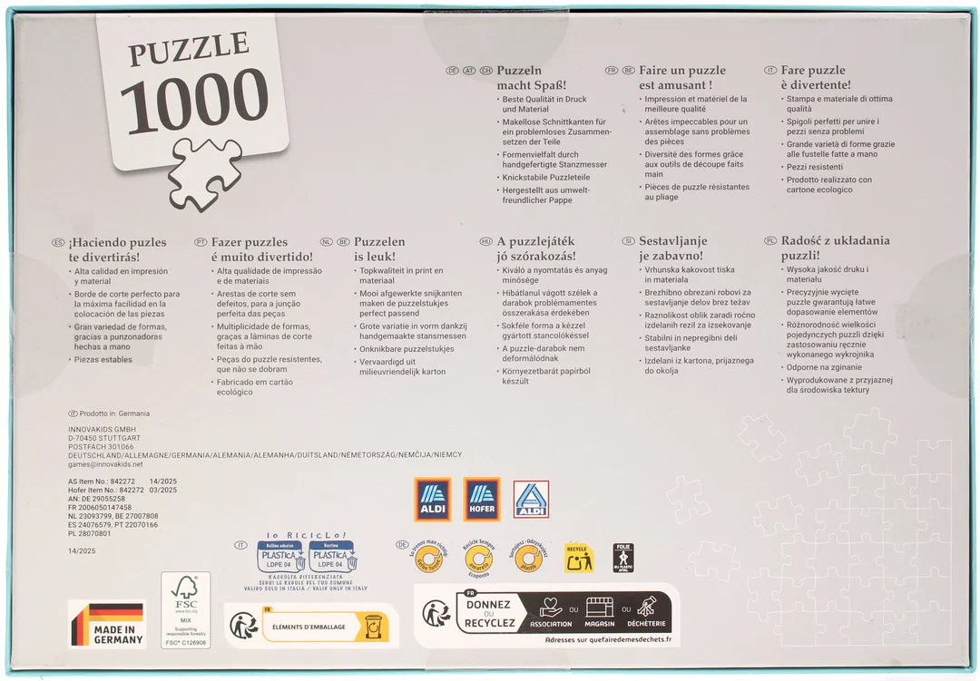 1000-Teile Puzzle „Eiskugeln“ – Original verschweißt, Made in Germany – Bild 2
