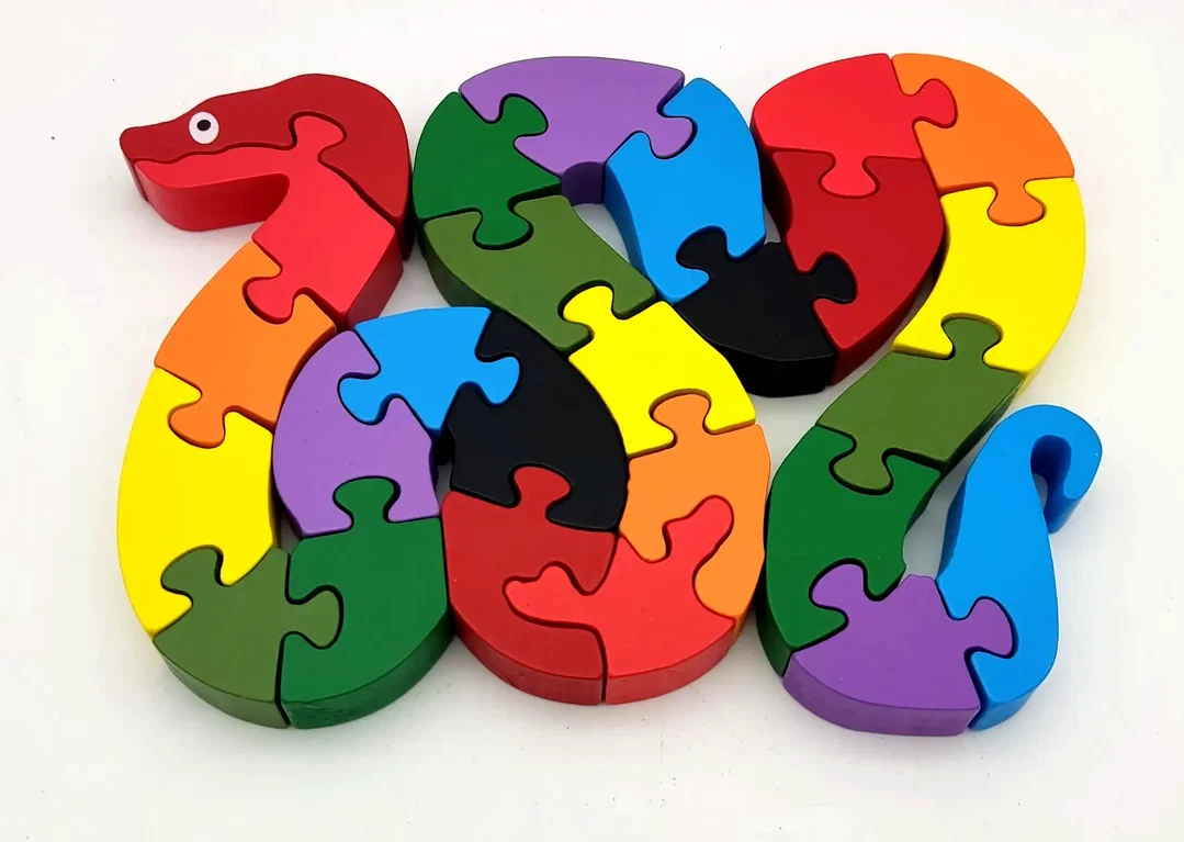 Holzpuzzle Schlange – Bild 2