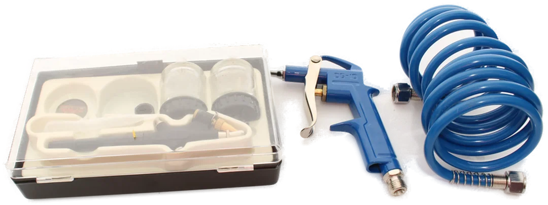 Mauk Airbrush Kompressor-Set inkl. Pistole, Schlauch & Zubehör – Bild 5
