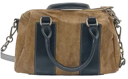 Damen Handtasche mit Nieten/ Kettendetails braun/schwarz – Vorschau 3
