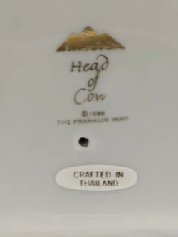 Goldener Sacred Cow Porzellan & Zertifikat von Franklin Mint | Limitierte Rarität – Vorschau 11