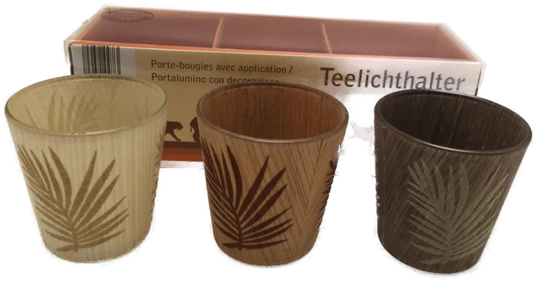 Set 3 Stk. Teelichthalter, Glas, neu – Bild 1