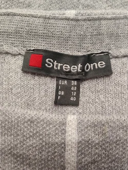 Street One Damenpullover Gr. 38 Grau Weiß Kariert | Winterliebling – Vorschau 4