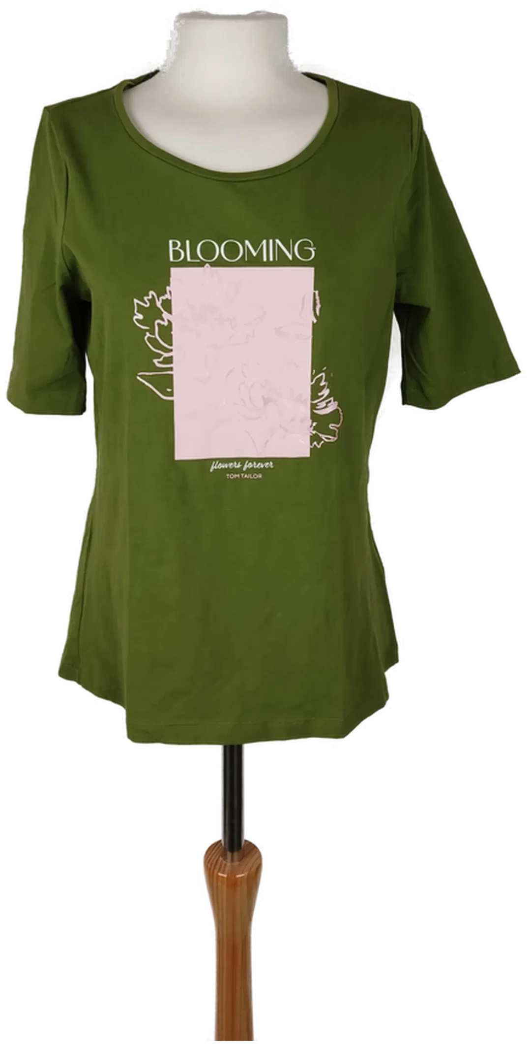 Tom Tailor Damen T-Shirt Grün Mit Rosa Blumenprint | Jeans-Begleiter – Bild 2