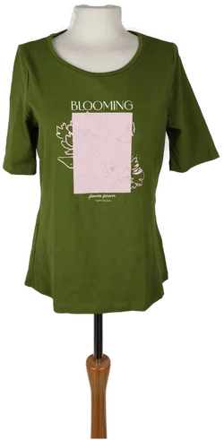 Tom Tailor Damen T-Shirt Grün Mit Rosa Blumenprint | Jeans-Begleiter - Bild 2