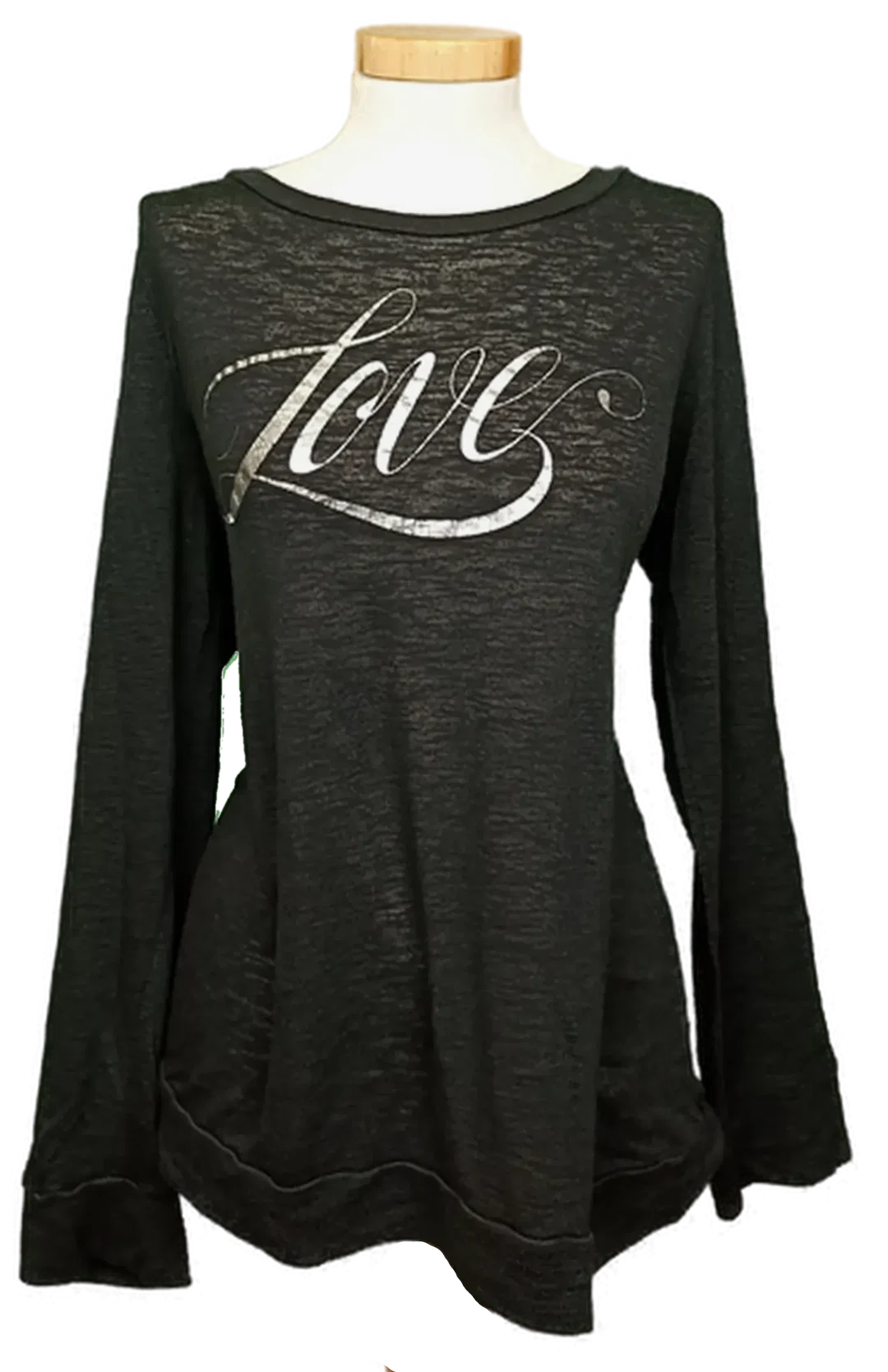 Victoria's Secret Damen Langarmshirt mit Schriftzug schwarz Gr. M - Bild 1