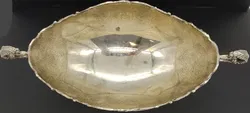 Vintage versilberte Schale mit Rosendekor Länge ca 33cm Höhe ca 16,5cm - Bild 6