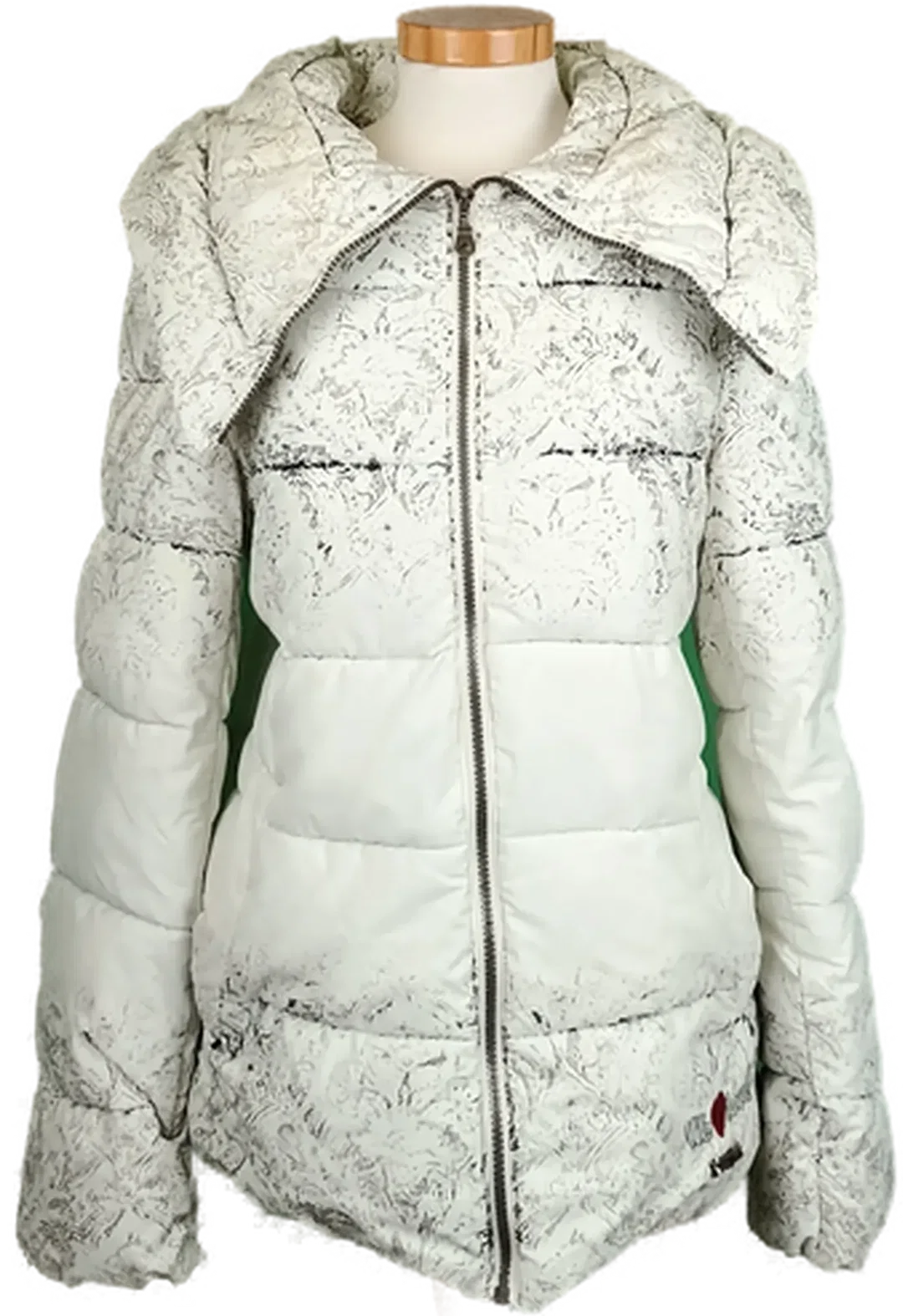 Desigual Winter Damenjacke weiß gemustert Gr. M – Bild 1