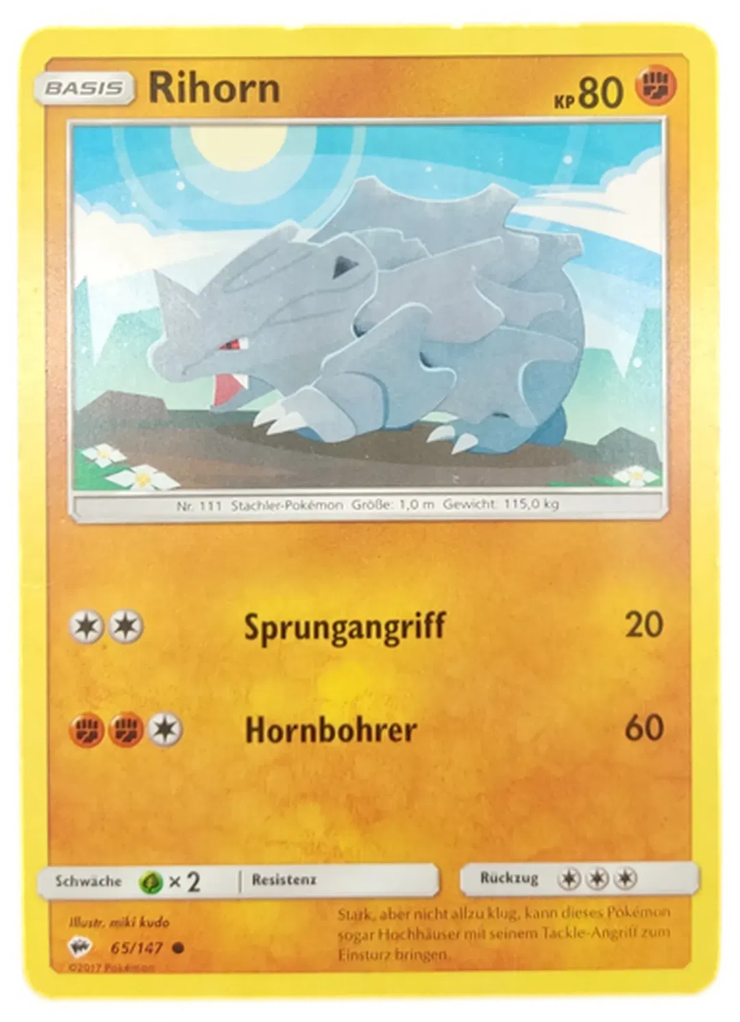 Pokémon Sammelkarte Basis Rihorn - Bild 1