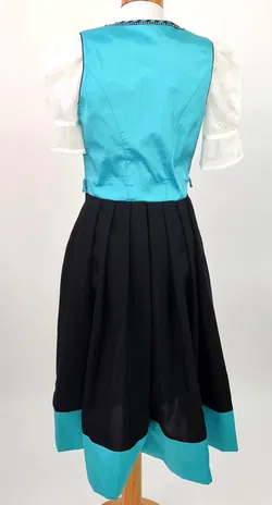 Country Line Damen Dirndl türkis-schwarz  mit naturweißer Bluse - Gr. 36 - Bild 3