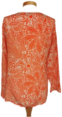 Jones Damen Bluse cremeweiß/orange gemustert - XS/34 - Bild 2