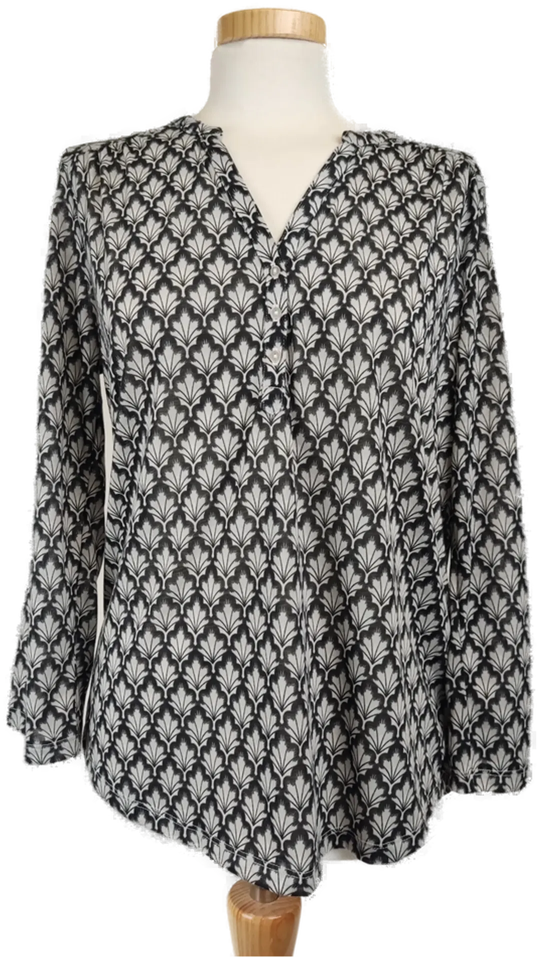 H&M Damen-Bluse schwarz/weiss-gemustert- S/36 - Bild 4