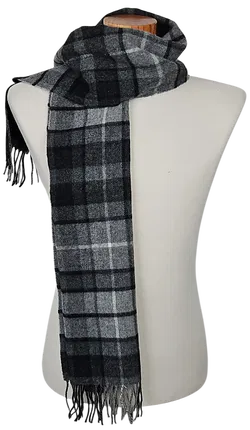 Highland Castle Lammwoll-Schal Herren, grau/kariert - Bild 3