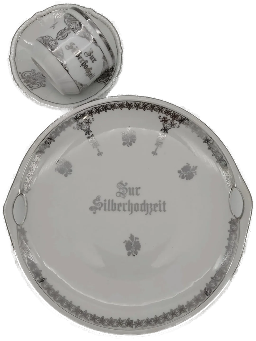 3-tlg. Tafelservice Sonstige Silberhochzeit | Festliches Andenken - Bild 1
