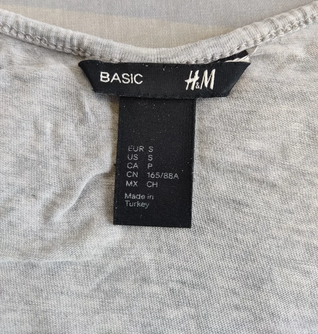 H&M Basic, Damen Top grau - Gr. S/ EUR 36 – Bild 2