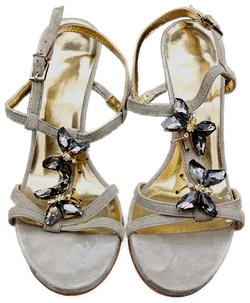 Damen Ziegenvelourleder Sandalen Grau Gr. 38 - Bild 4