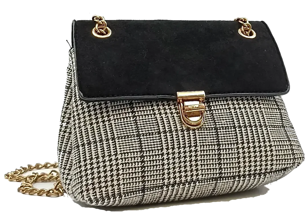 New Look Damentasche kariert schwarz/weiß – Bild 1