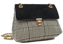 New Look Damentasche kariert schwarz/weiß