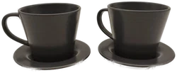 Kaffeegeschirr für 2 Personen, grau, Steinzeug, Ikea - Bild 1