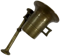 Bronze Mörser Vintage 12 cm hoch mit 2teilig  - Bild 3