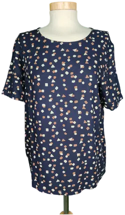 Pieces Damen Bluse kurzarm dunkelblau gepunktet - S/36 - Bild 1