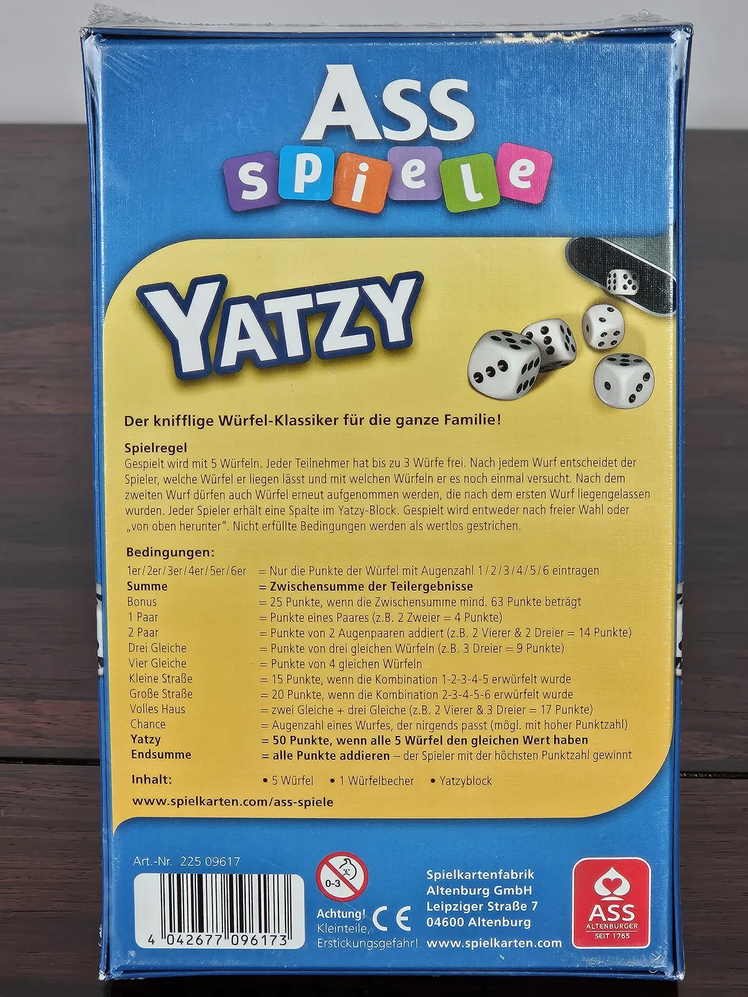 Yatzy -  Gesellschaftsspiel - ASS ALTENBURGER  – Bild 2
