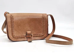Vintage Damen Umhängetasche - hellbraun - Bild 1