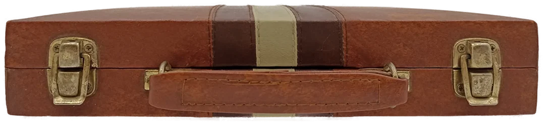Backgammon-Spiel im Kunstlederkoffer klein – Bild 4