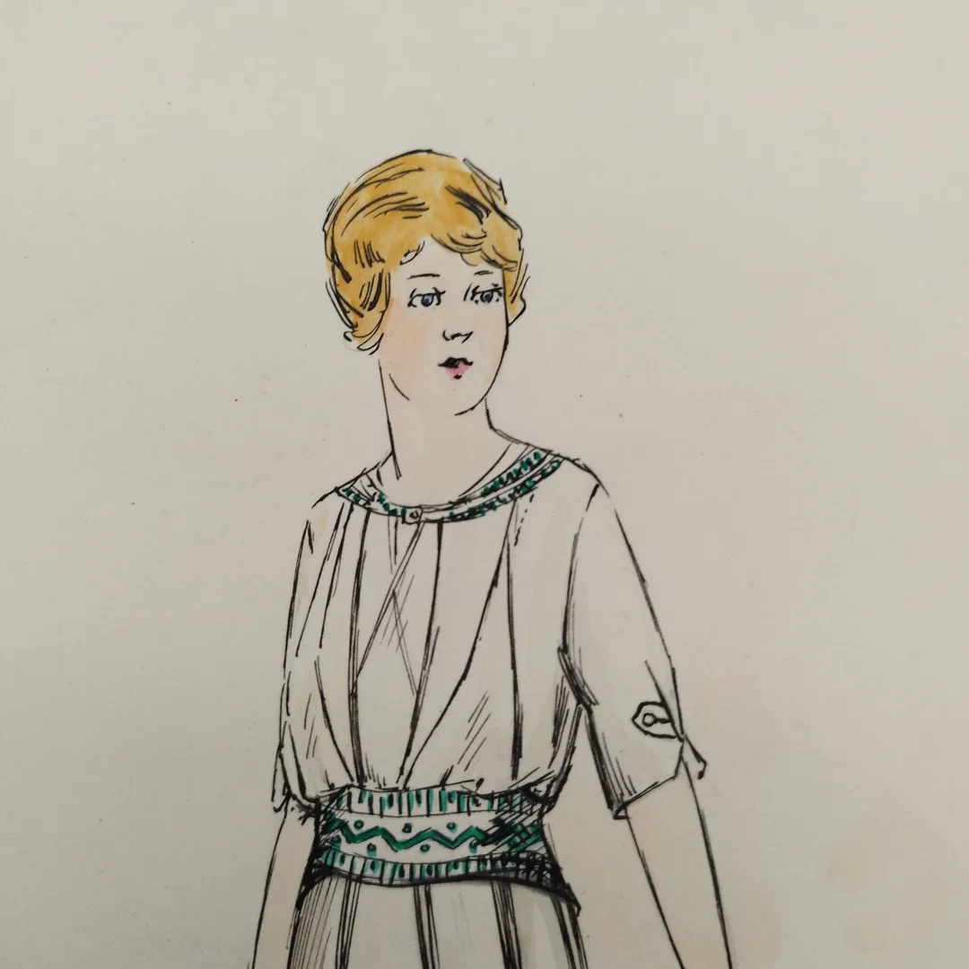 Antiquarische Aquarell Zeichnung von Scarabe, 1913 - Original – Bild 2