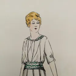 Antiquarische Aquarell Zeichnung von Scarabe, 1913 - Original - Bild 2