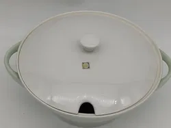 Suppentopf mit weißem Deckel Vintage Lilien Porzellan Daisy mintgrün - Bild 2