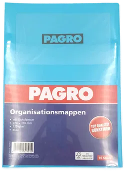 PAGRO Organisationsmappen mit Sichtfenster hellblau 10 Stk. A4 - Bild 1
