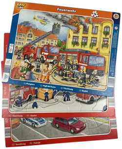 Kinderpuzzle (3er Pkg.) Polizei, Feuerwehr, Feuerwehr ab 3 Jahre - Bild 1
