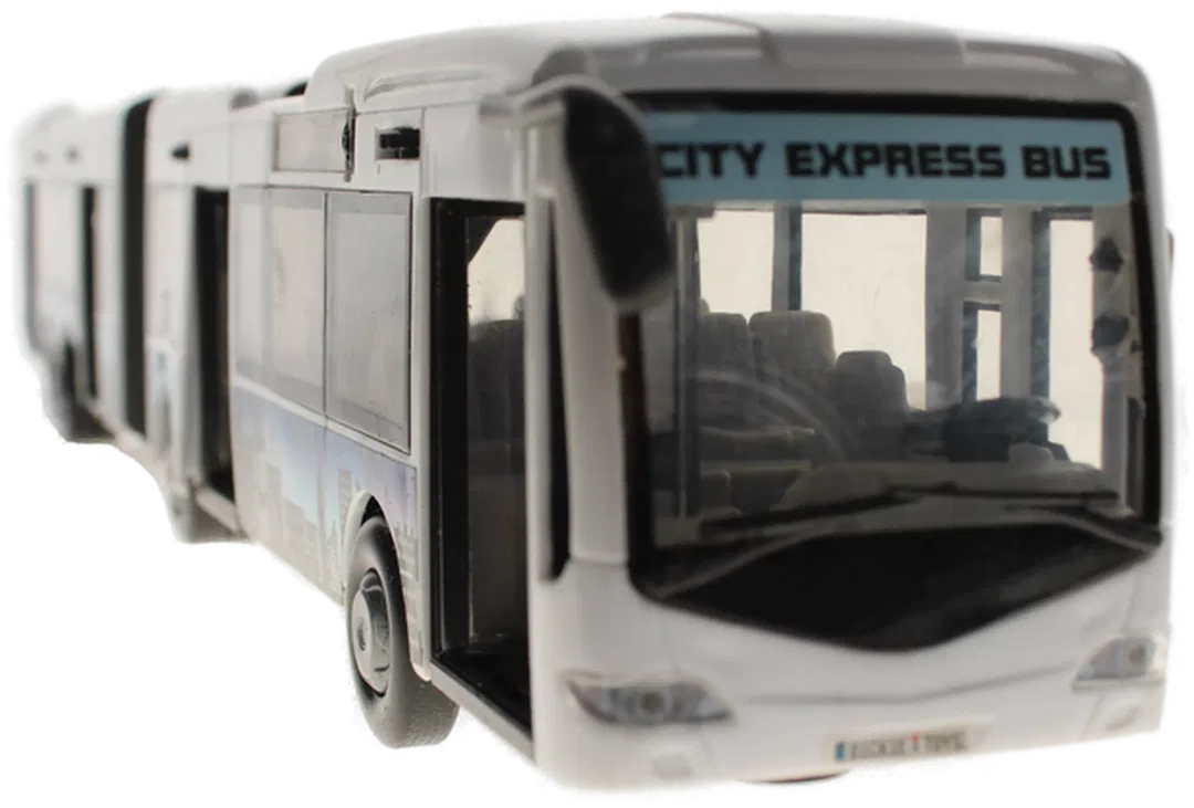 Dickie City Express Bus – Gelenkbus – ca. 45,5 cm – Weiß/Schwarz – Türen zu öffnen - Bild 1
