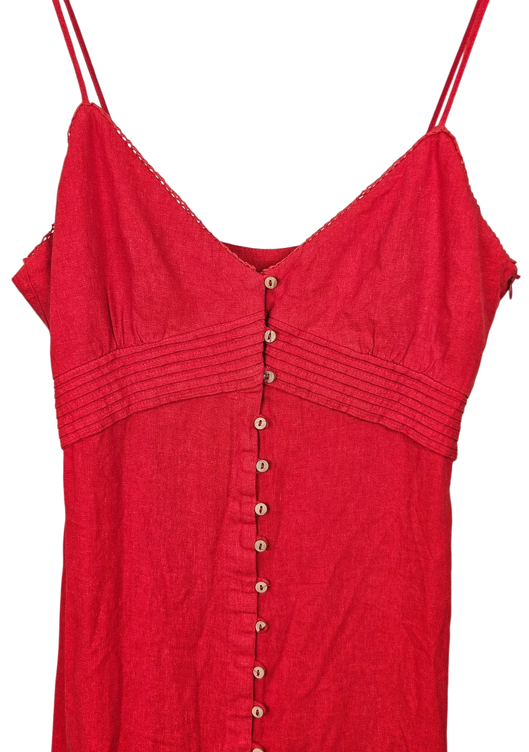 ZARA Damen Leinenkleid, rot - Gr. L – Bild 3